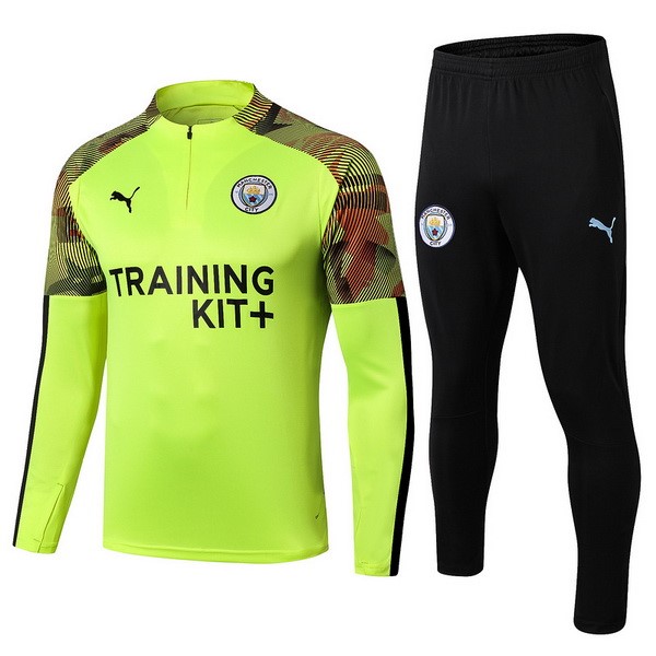 Chandal Niños Manchester City 2019-20 Verde Fluorescente Negro